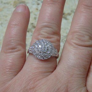 JTV white diamond simulate cluster ring size 7 & 8.